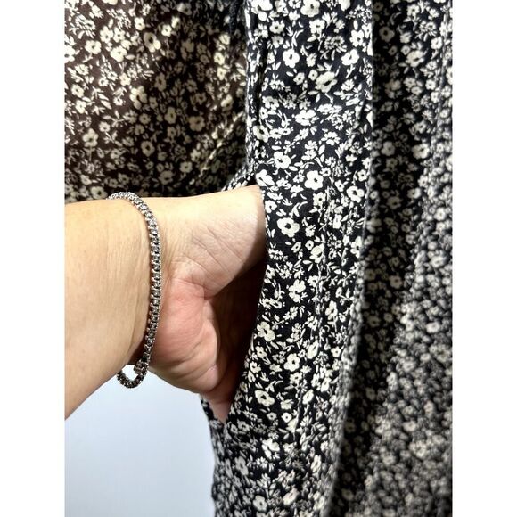 HATCH Women's Maternity Cotton Ditsy Floral Long Sleeve Jumpsuit Black Size 2 - Picture 7 of 16